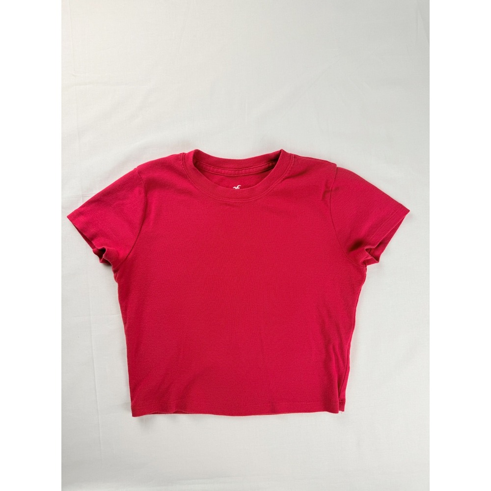 Hollister Must-Have Collection Red Pink Crop Top Baby Tee Size S